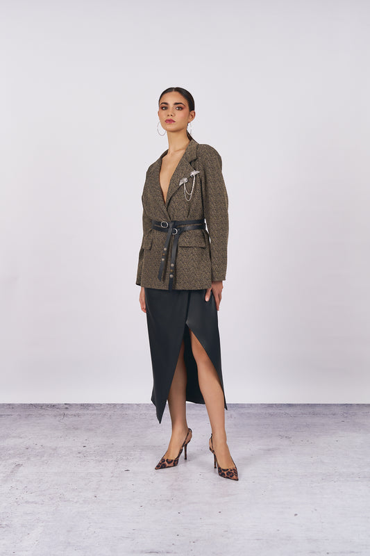 Giacca in Tweed con Cintura - DORÉA STORE