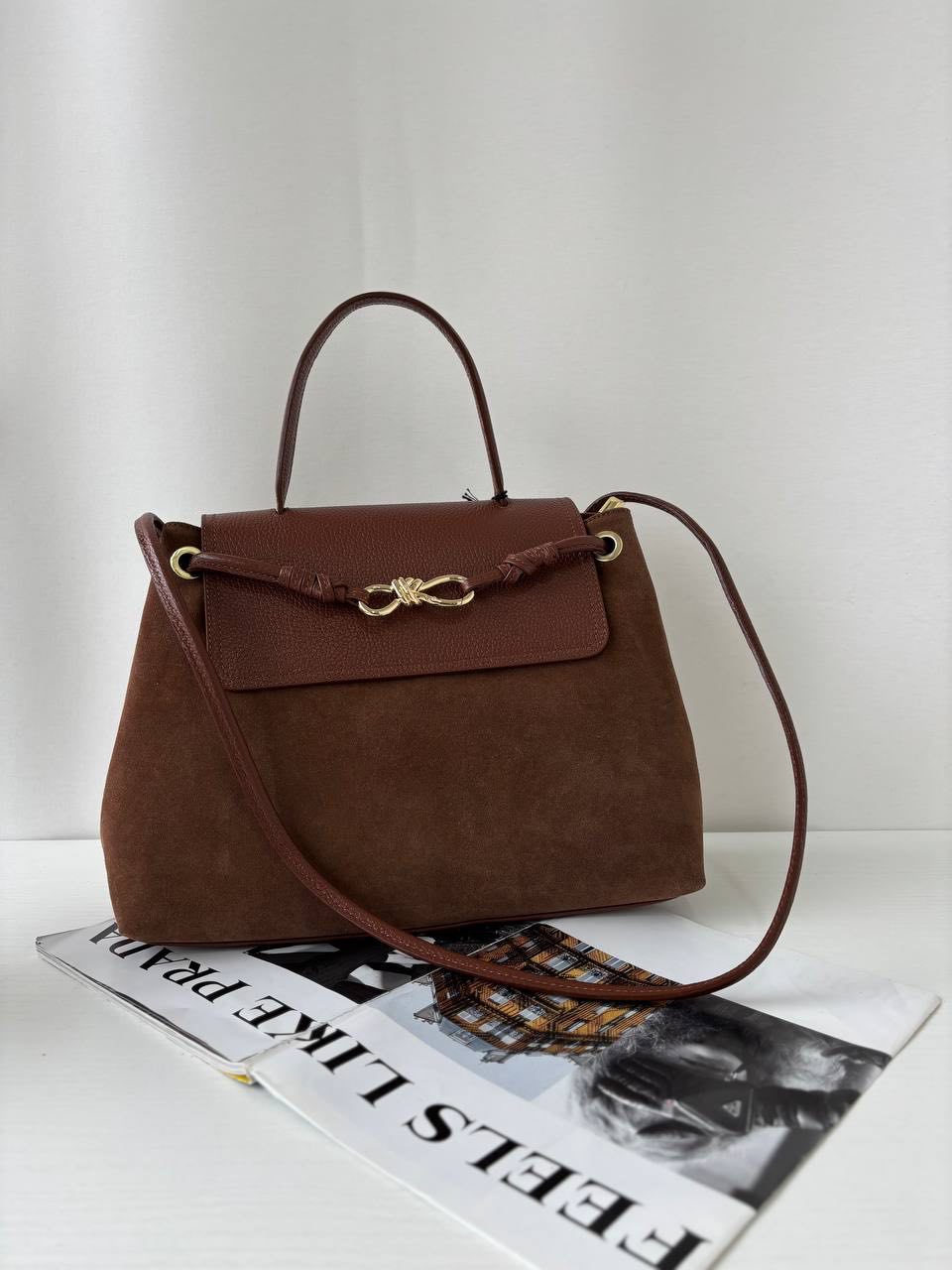 Borsa in pelle scamosciata - DORÉA STORE