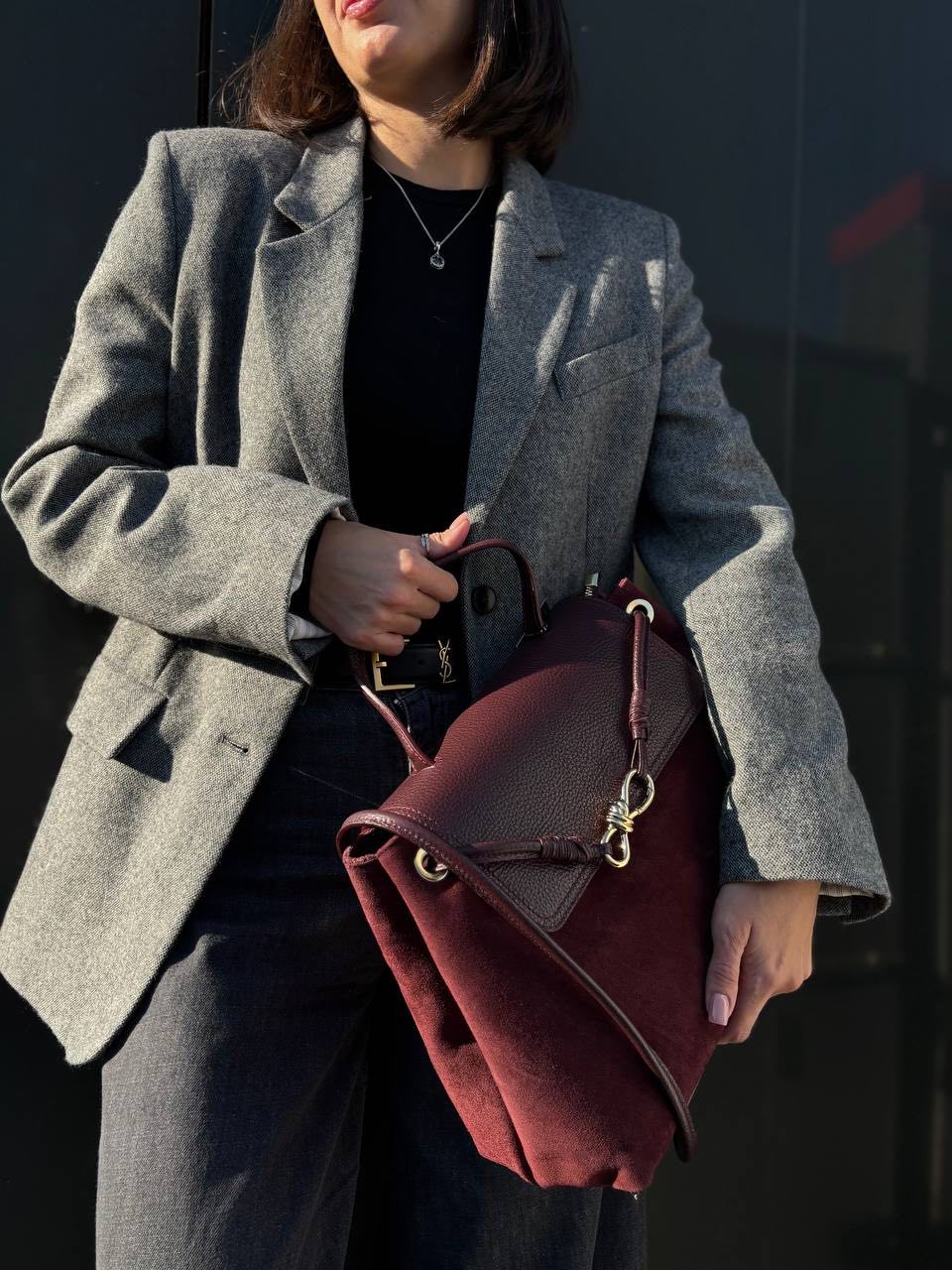 Borsa in pelle scamosciata - DORÉA STORE