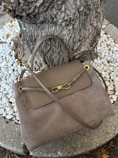 Borsa in pelle scamosciata - DORÉA STORE