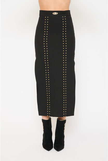 Gonna Midi con Spacchi Laterali