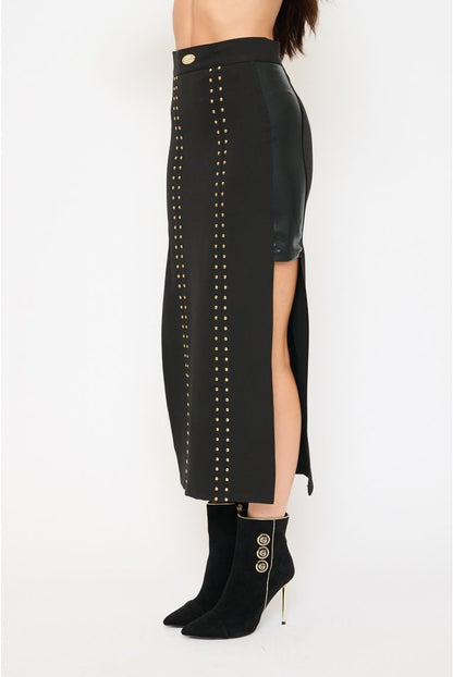 Gonna Midi con Spacchi Laterali