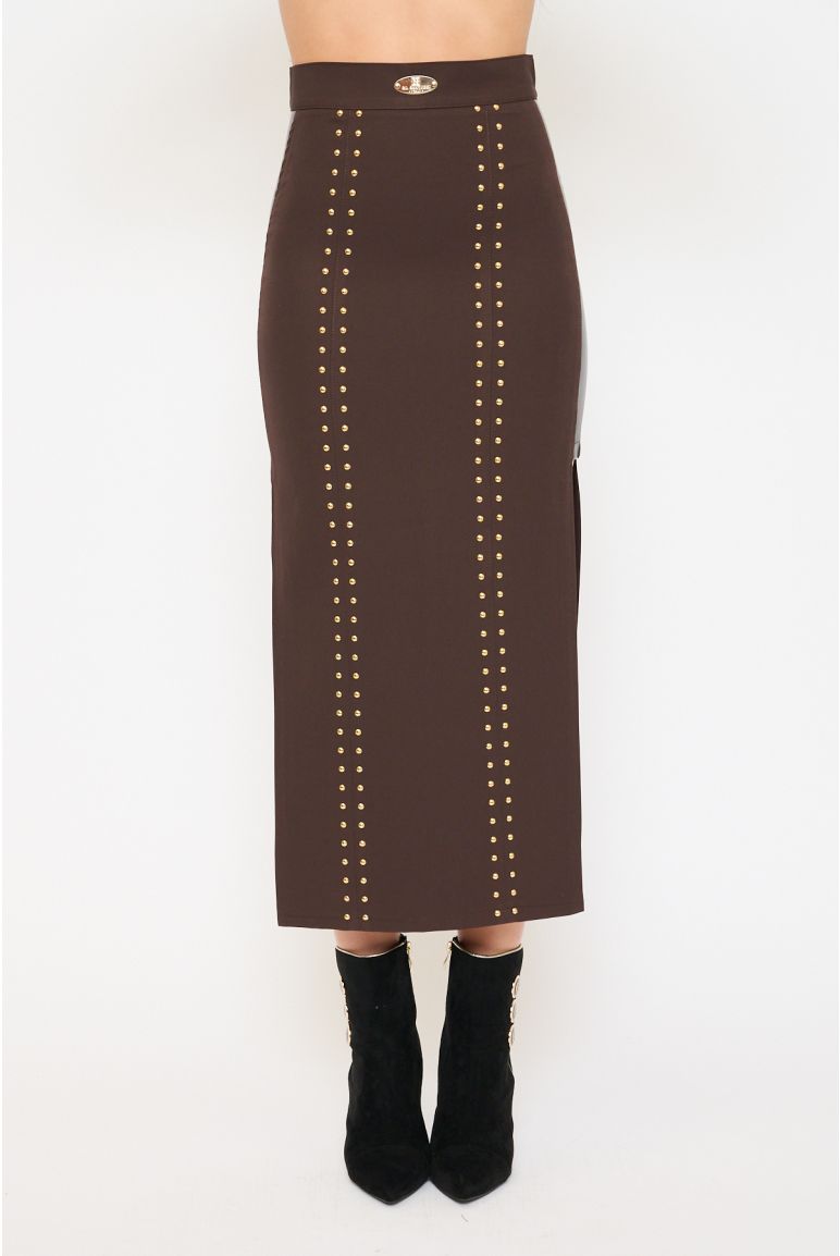 Gonna Midi con Spacchi Laterali