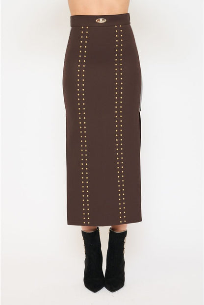 Gonna Midi con Spacchi Laterali