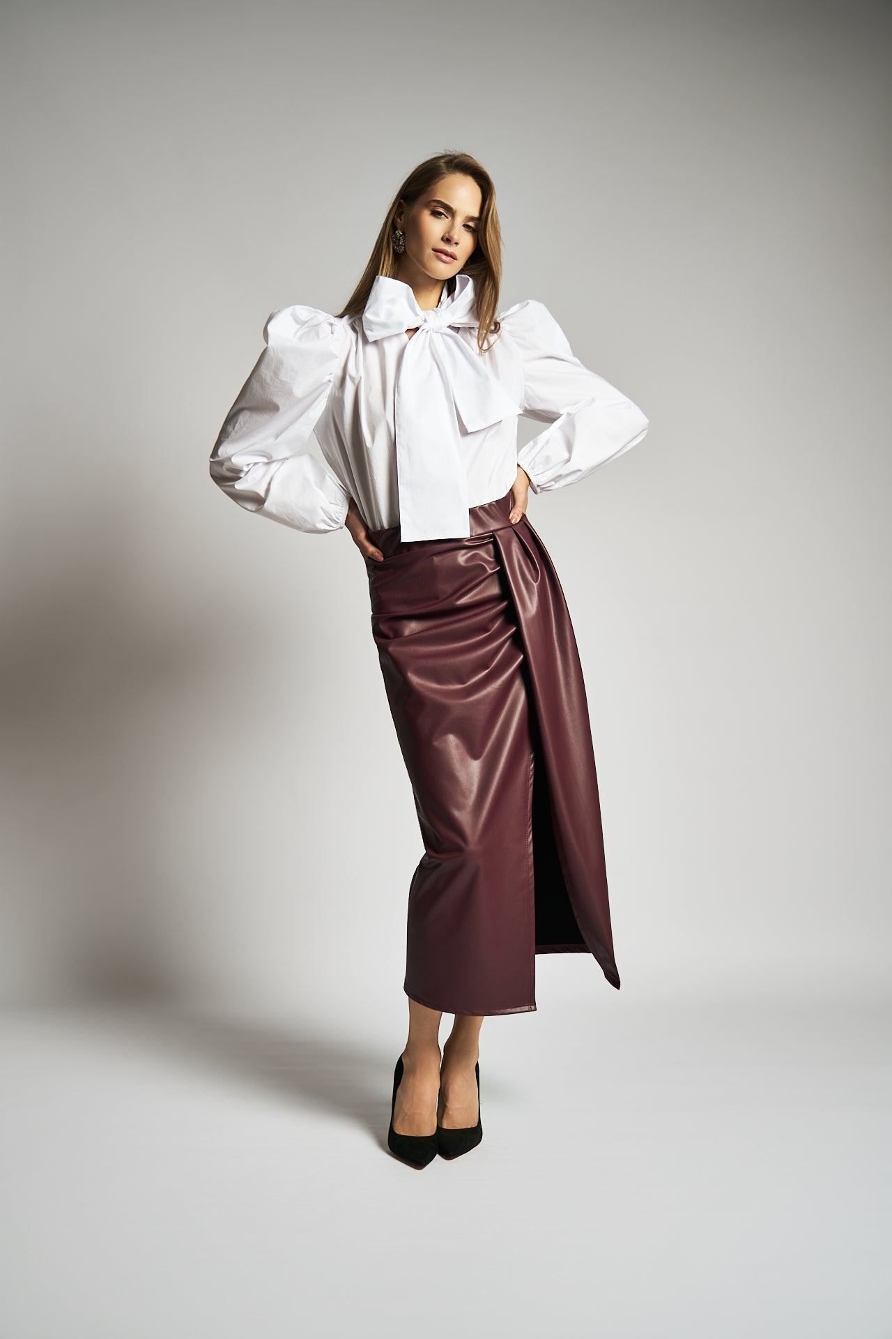 Gonna lunga con spacco in eccopelle - DORÉA STORE