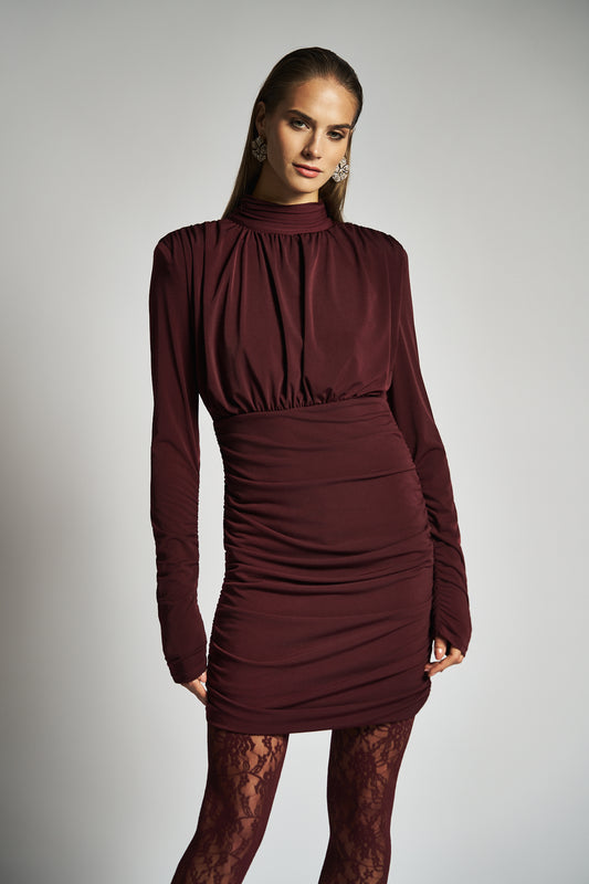 Vestito corto con collo alto - DORÉA STORE