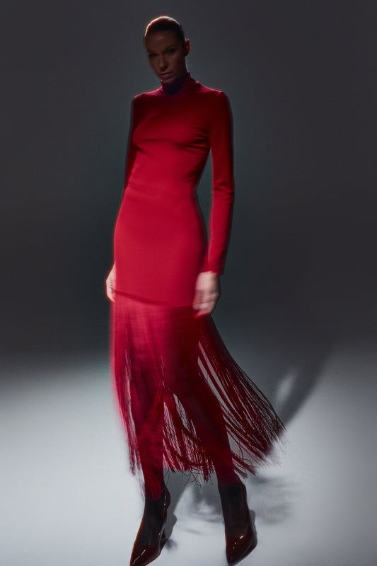 Vestito corto con frange sulla lunghezza - DORÉA STORE