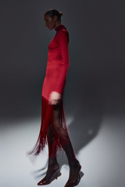 Vestito corto con frange sulla lunghezza - DORÉA STORE