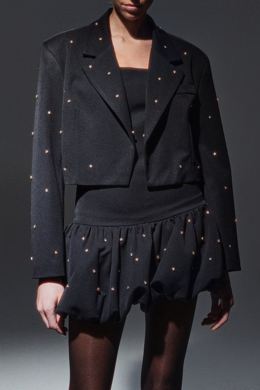 BLAZER CROP TOP CON STRASS - DORÉA STORE