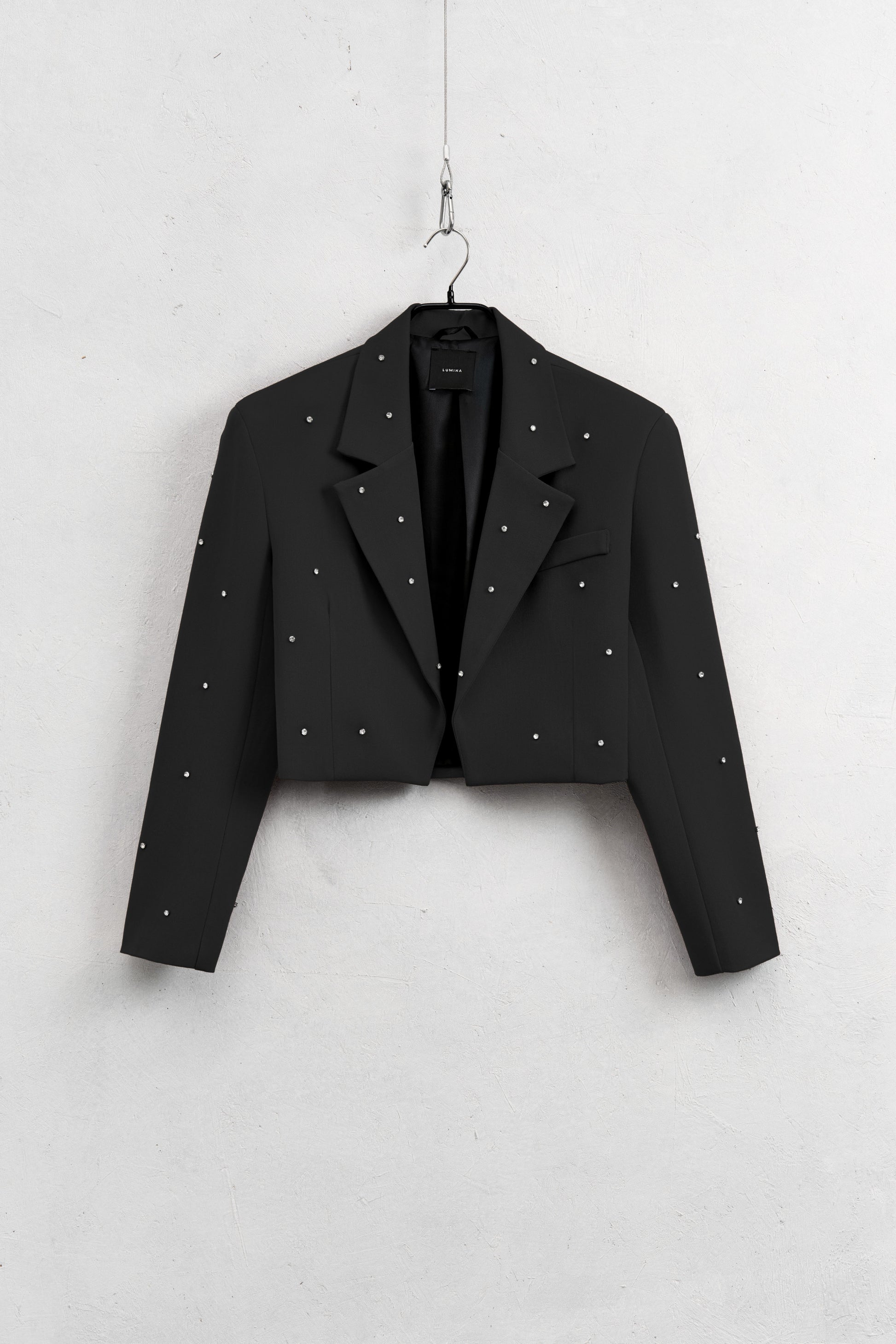 CROP TOP BLAZER WITH RHINESTONES - DORÉA STORE