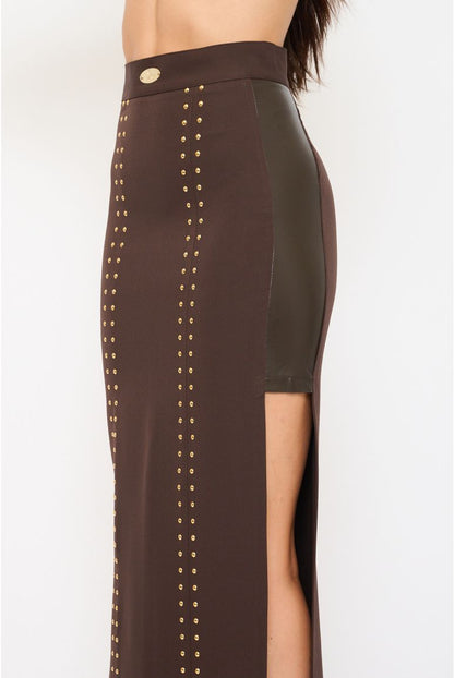 Gonna Midi con Spacchi Laterali