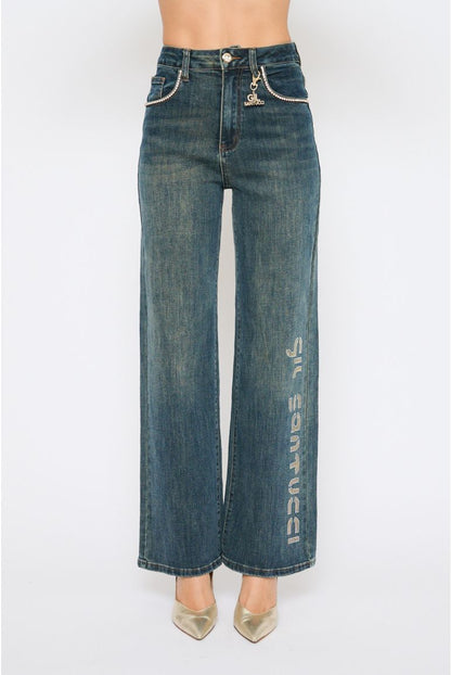 Jeans Dettaglio Strass