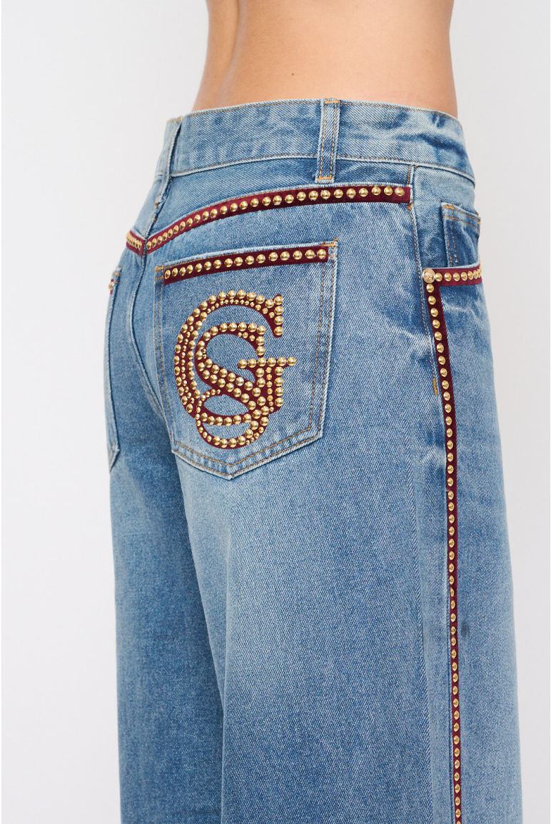 Jeans Palazzo con Bordature