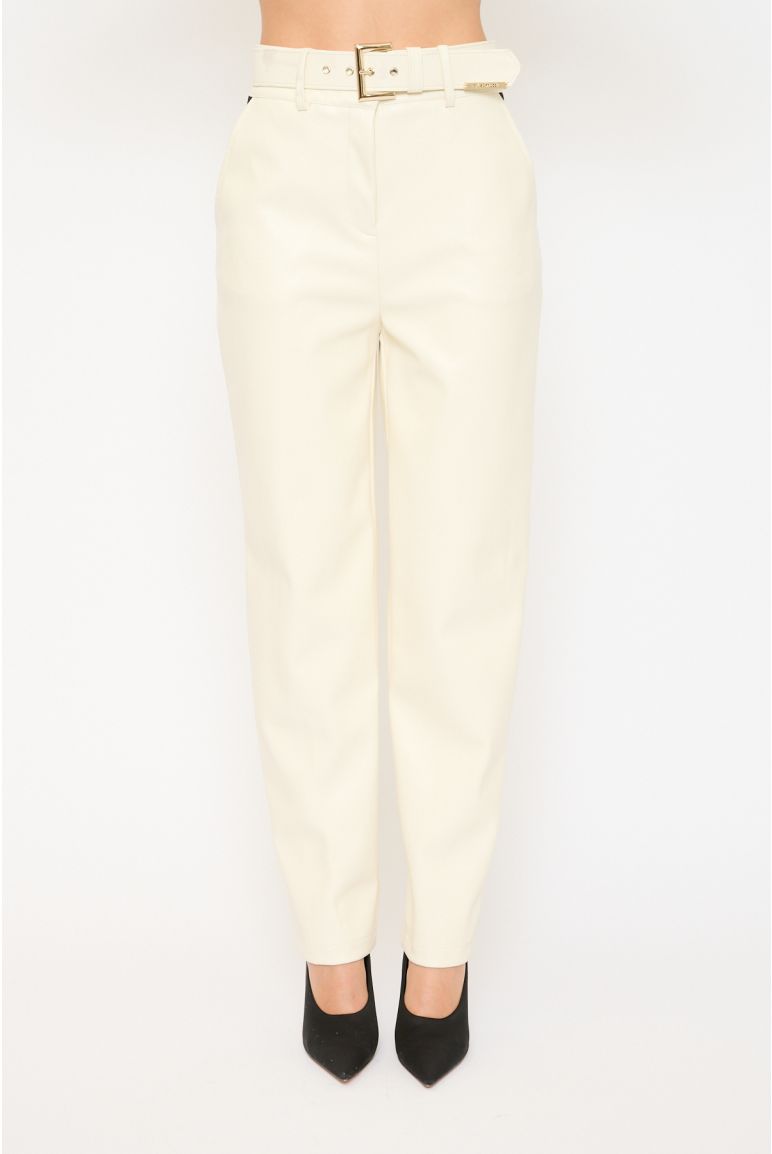 Pantalone a Vita Alta in Pelle