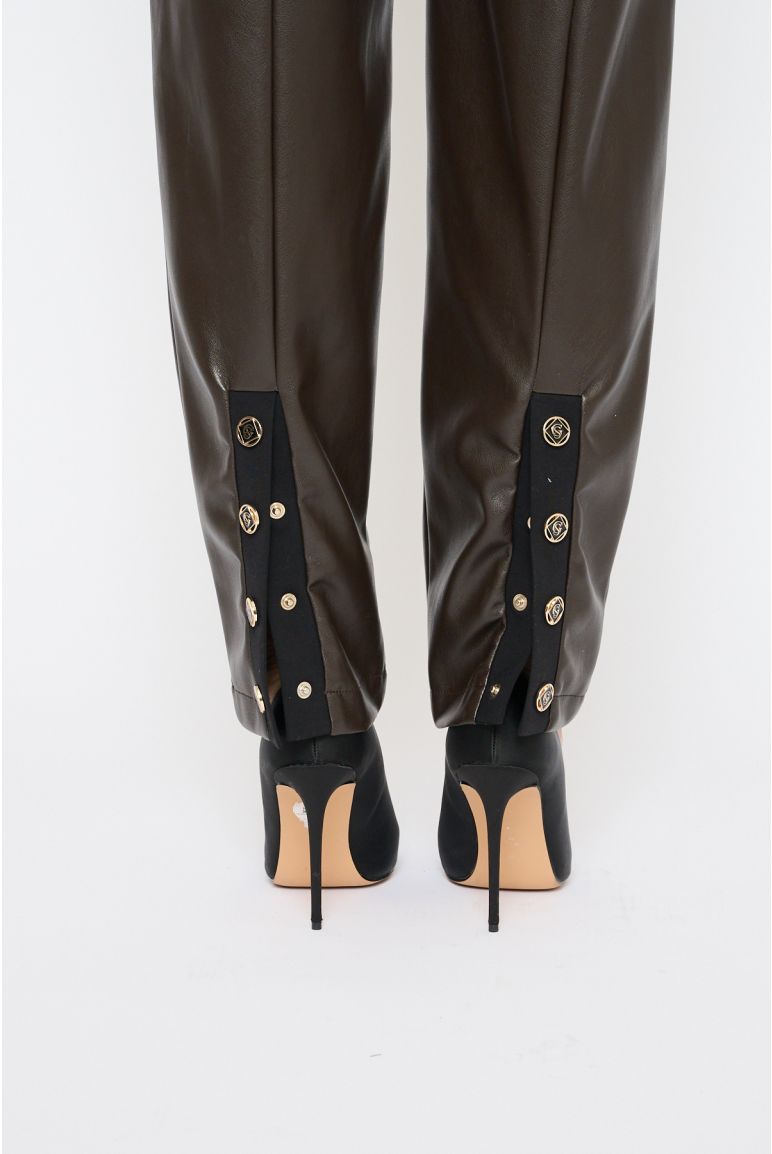 Pantalone a Vita Alta in Pelle