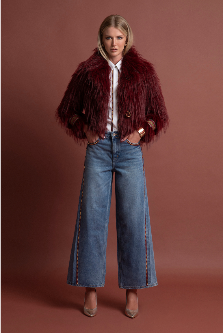 Giacca Cropped Sfrangiata